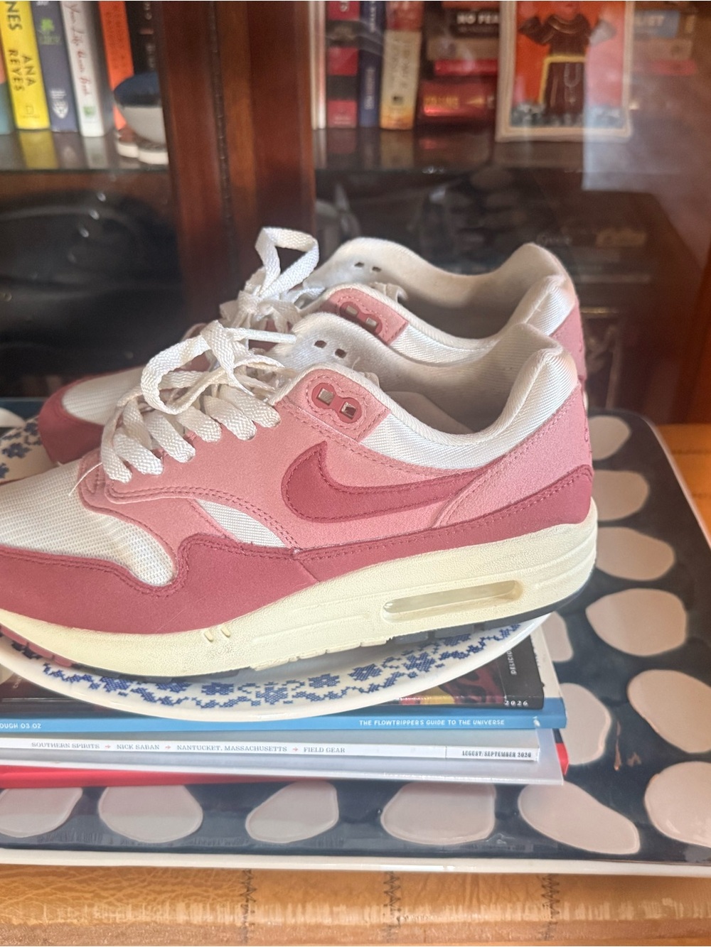 Nike Women's Low-Top Pink and White Air Sneakers